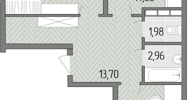 2-к. квартира, 71&nbsp;м²