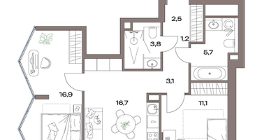 3-к. квартира, 61&nbsp;м²
