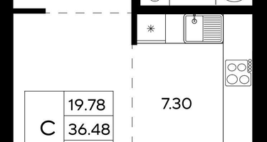 Студия, 36&nbsp;м²