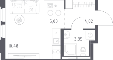 Студия, 22&nbsp;м²