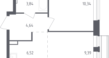 Студия, 34&nbsp;м²