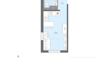 Студия, 21&nbsp;м²