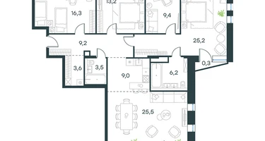 4-к. квартира, 124 м²