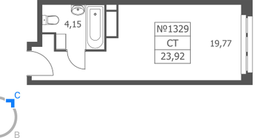 Студия, 23&nbsp;м²