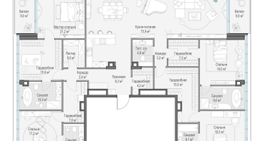 4-к. квартира, 261 м²