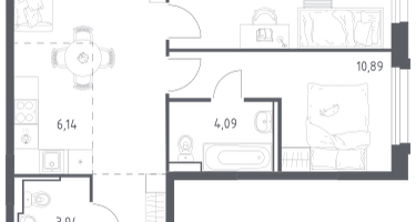 Студия, 62&nbsp;м²