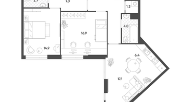 3-к. квартира, 81 м²