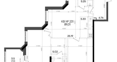 3-к. квартира, 89 м²