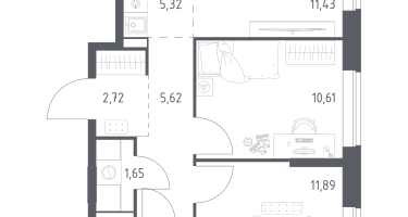 Студия, 53&nbsp;м²