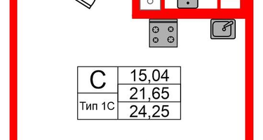 Студия, 21&nbsp;м²
