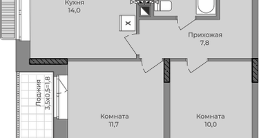 2-к. квартира, 51 м²