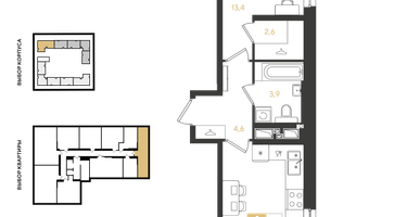 1-к. квартира, 42&nbsp;м²
