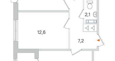 2-комнатная квартира, 53&nbsp;м²