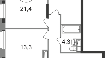 2-к. квартира, 68 м²