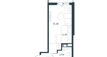 Студия, 28 м²