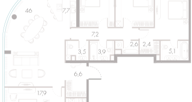 5-к. квартира, 156&nbsp;м²