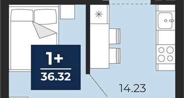 1-к. квартира, 34&nbsp;м²