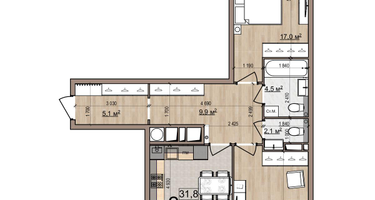 2-к. квартира, 70&nbsp;м²