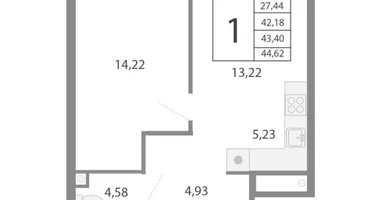 Студия, 43&nbsp;м²