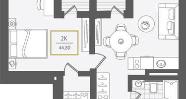 2-к. квартира, 45&nbsp;м²