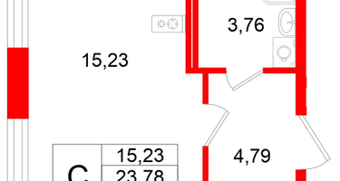 Студия, 23&nbsp;м²