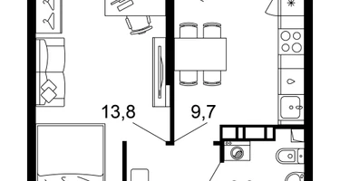 1-к. квартира, 32&nbsp;м²