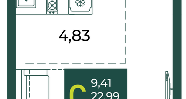 Студия, 26 м²