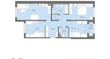 3-к. квартира, 71&nbsp;м²
