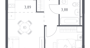 Студия, 36&nbsp;м²