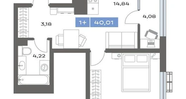 1-к. квартира, 40&nbsp;м²