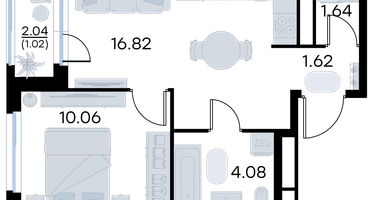 1-к. квартира, 35&nbsp;м²