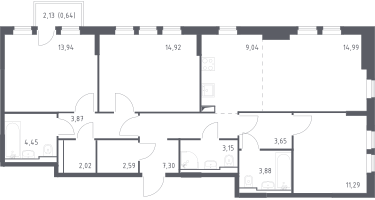 Студия, 94&nbsp;м²