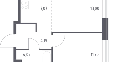 Студия, 40&nbsp;м²