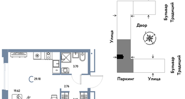 Студия, 29 м²