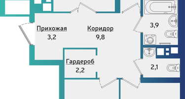 4-к. квартира, 84&nbsp;м²