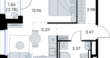 Студия, 29 м²