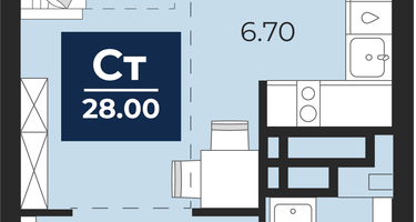 Студия, 26&nbsp;м²