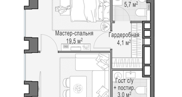 1-к. квартира, 55 м²
