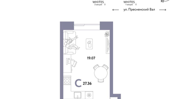 1-к. квартира, 27 м²