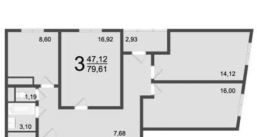 3-к. квартира, 81 м²