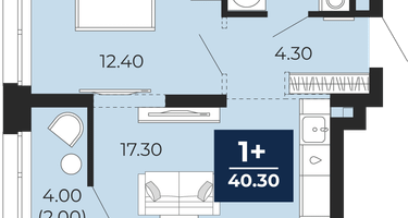 1-к. квартира, 38&nbsp;м²