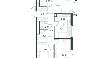 4-к. квартира, 74 м²