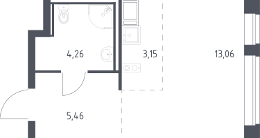 Студия, 25&nbsp;м²