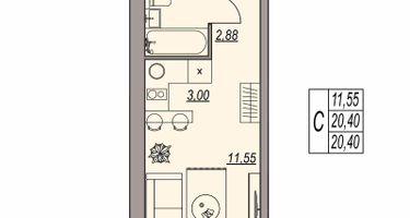 Студия, 20 м²