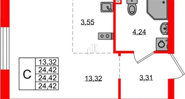 Студия, 24&nbsp;м²