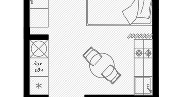 Студия, 28 м²