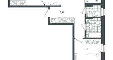 2-к. квартира, 64&nbsp;м²