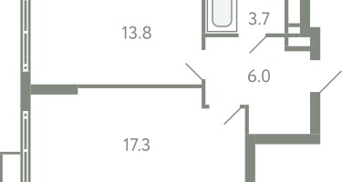 1-к. квартира, 39&nbsp;м²