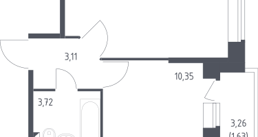 1-к. квартира, 32&nbsp;м²