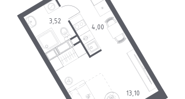 Студия, 23&nbsp;м²